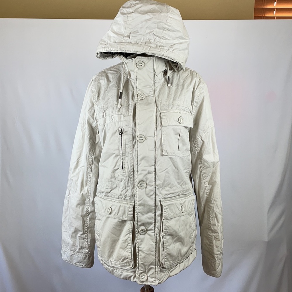 21Men Unisex Warm Ivory Flannel Lined Ski Snowboarding Jacket - Size Small